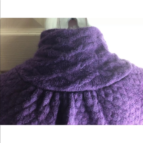 Ann Taylor LOFT Petites Womens SP Purple Eggplant Waffle Knit Sweater Jacket S - Picture 5 of 8
